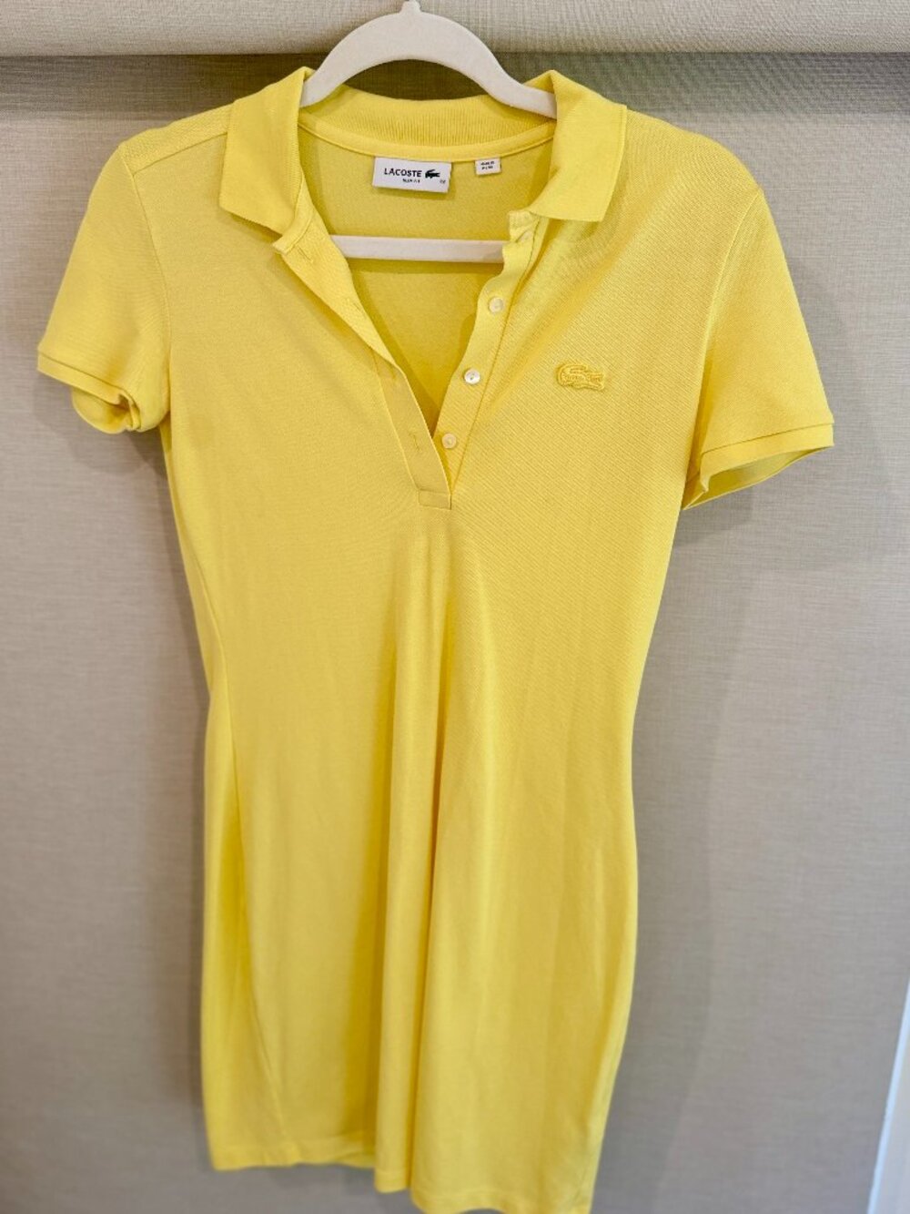Lacoste Yellow Slim Fit Polo Dress Size 32